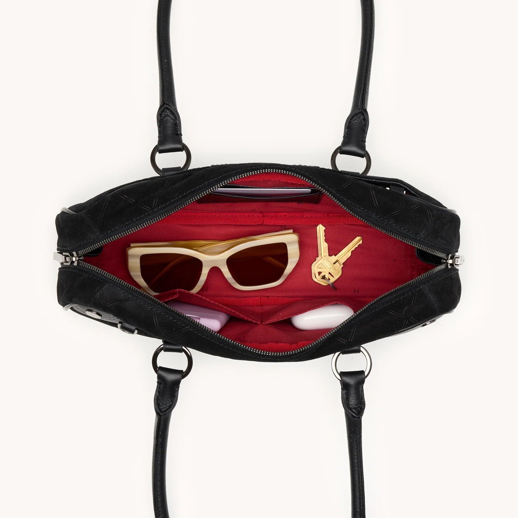 HAMMITT Meredith Sml Noir Diamond Suede/Gunmetal