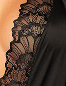 Midnight Pour Lace Plunge Halter Romper Black - Mapale