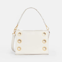 Hammitt Montana Leather Clutch Lrg Handbag Calla Lily White/Brushed Gold-Rebel Romance