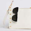 Hammitt Montana Leather Clutch Lrg Handbag Calla Lily White/Brushed Gold-Rebel Romance