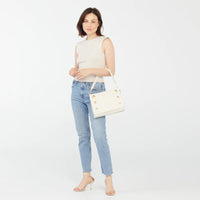 Hammitt Montana Leather Clutch Lrg Handbag Calla Lily White/Brushed Gold-Rebel Romance