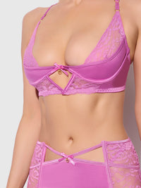 Natasha Bra, Skirted Garter & G-String Set Cyclamen