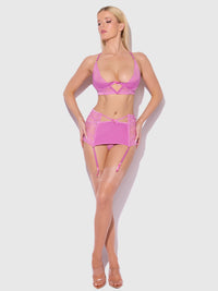 House of Desire Natasha Bra, Skirted Garter & G-String Set