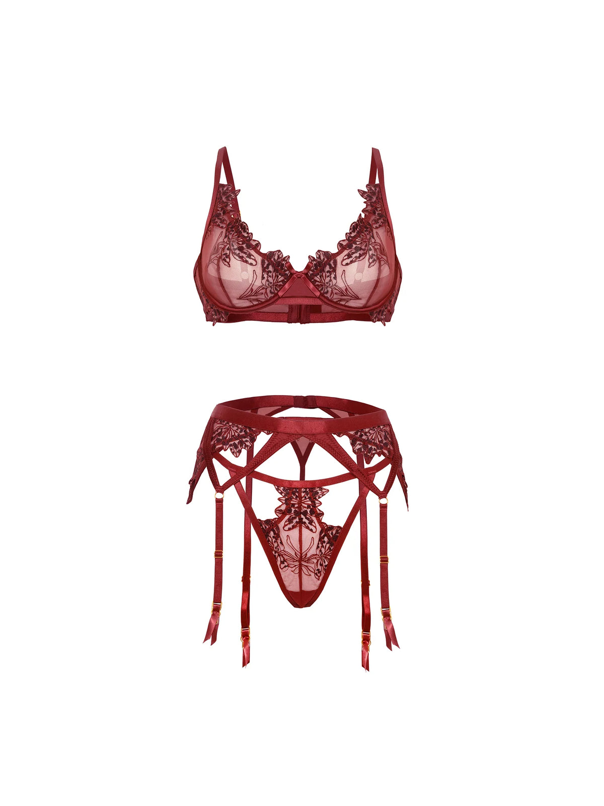 Nina Gartered Bra Set
