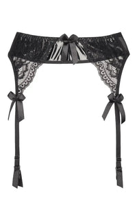 Axami Noir Glossy Garter Belt