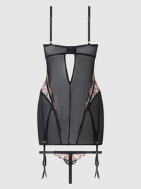 House of Desire Nova Blacklight Glow Lace Garter Slip