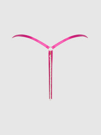 House of Desire Nova Blacklight Glow Lace Crotchless Pearl G-String Pink Dragon
