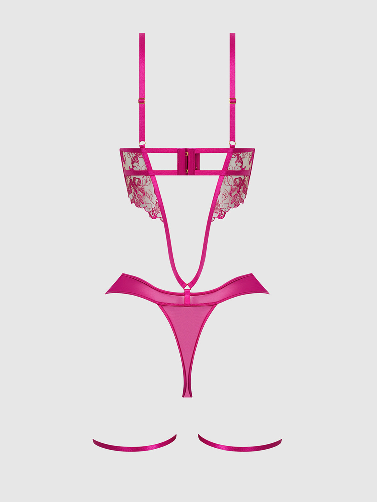 House of Desire Nova Blacklight Glow Lace Teddy