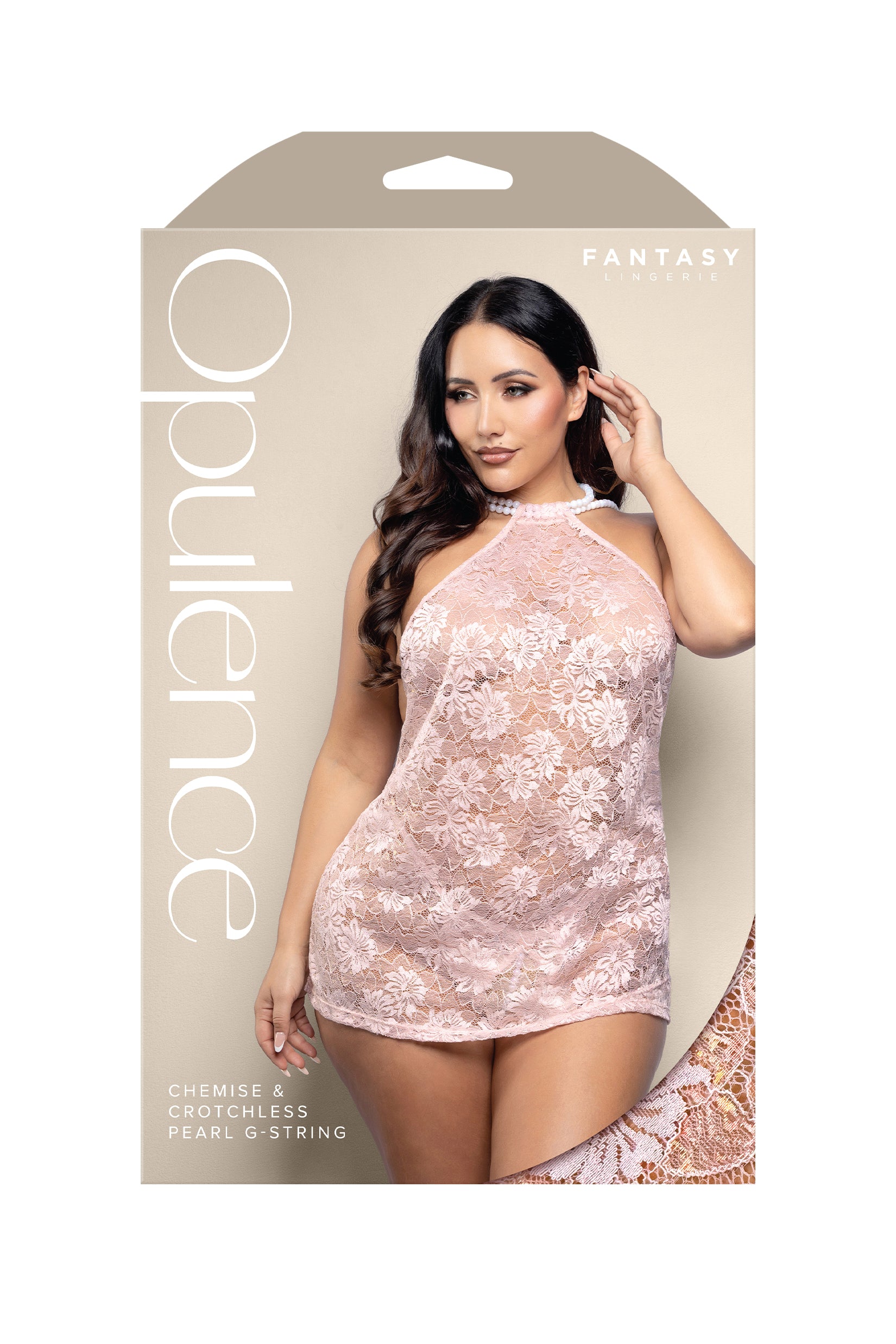 Fantasy Lingerie Opulence Chemise & Crotchless Pearl G-String Set