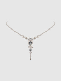 House of Desire Ornate Rhinestone G-String Silver