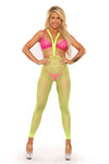 Glow Black Light Come Alive 3 Piece Suspender Stockings Set