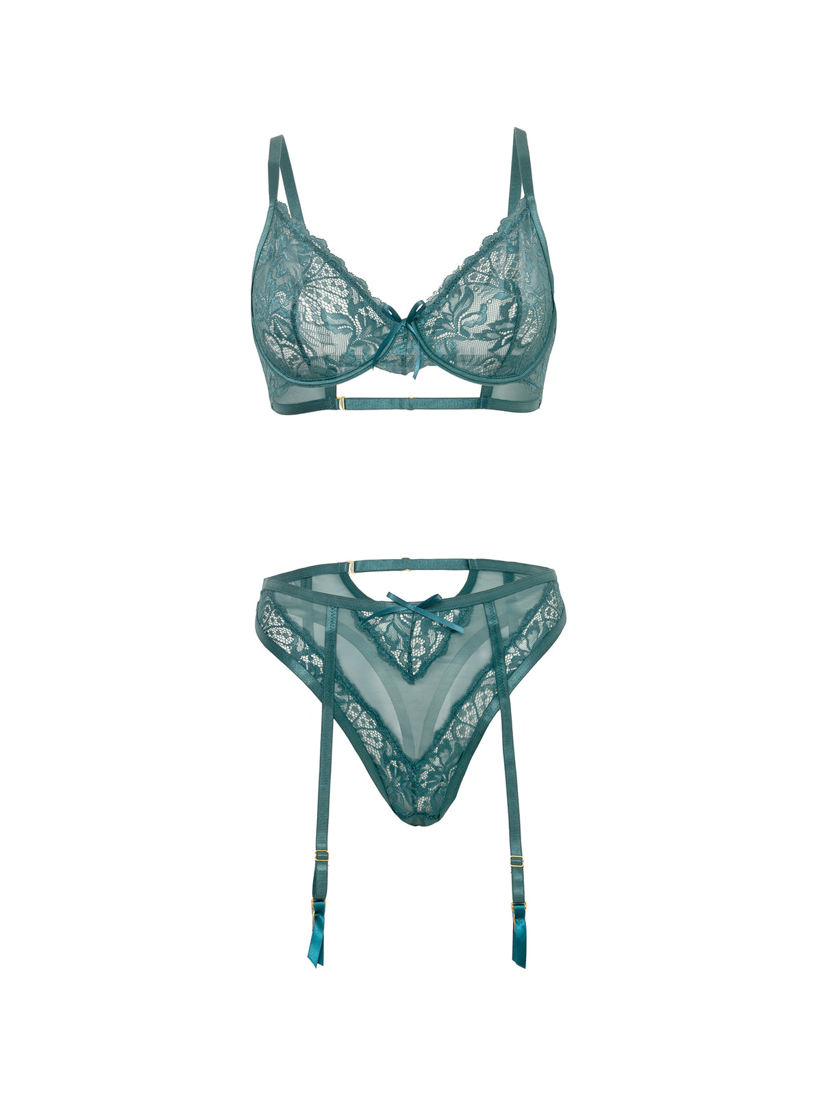 Paisley Underwire Lace Bra Set