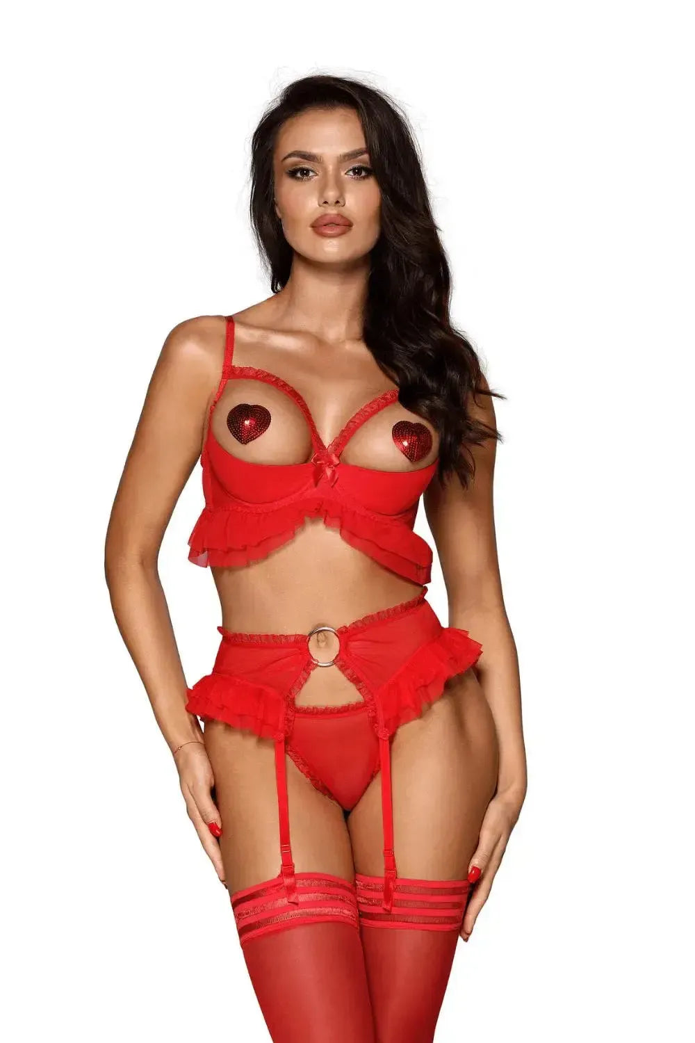 Axami Passion Wave Garter Belt Red