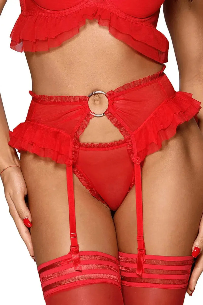 Axami Passion Wave Garter Belt Red