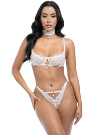 Oh la la Cheri Perla Lace Bra Set White