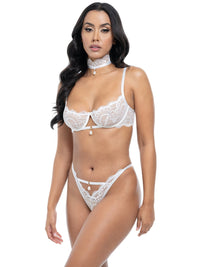 Oh la la Cheri Perla Lace Bra Set White