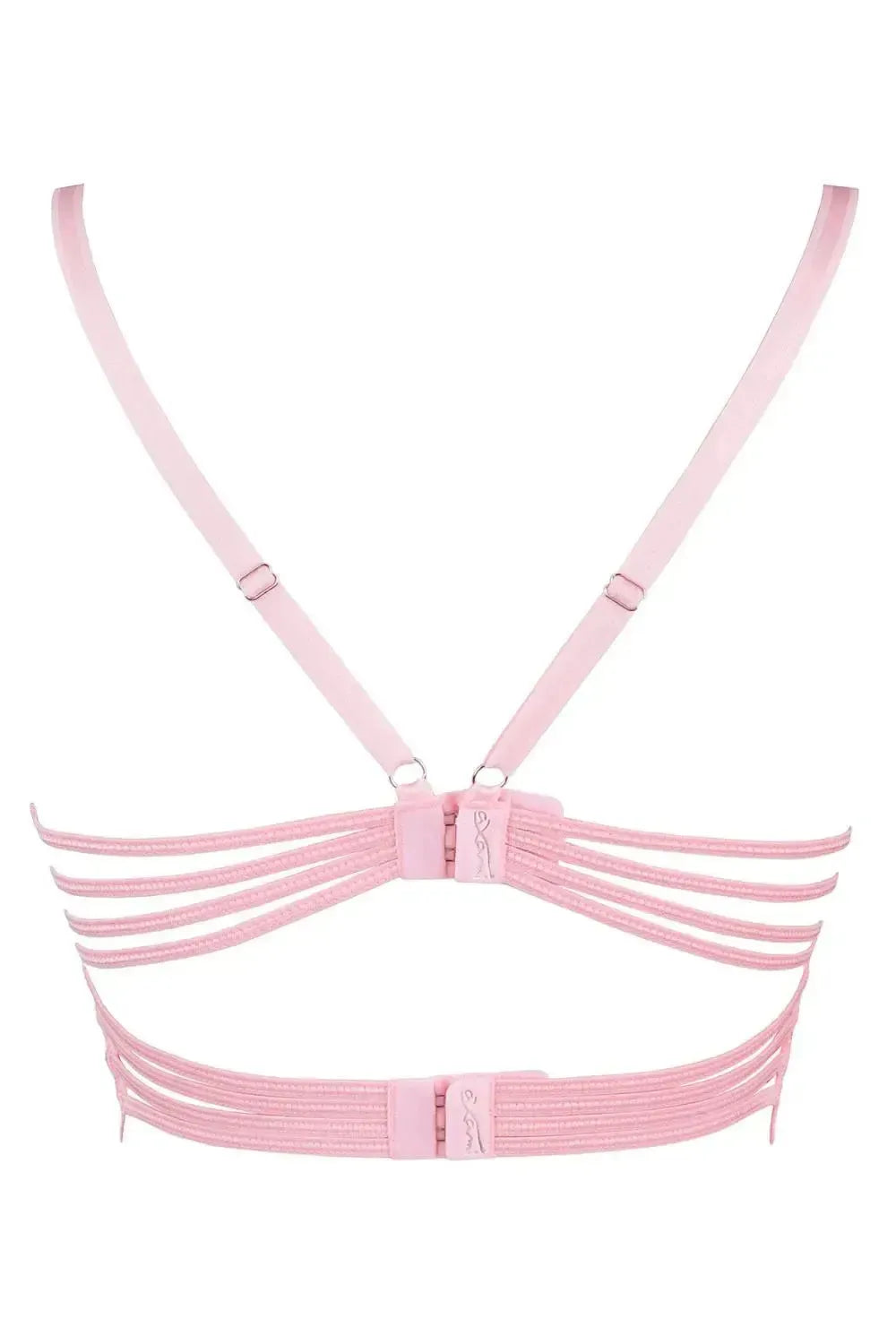 Axami Pink Rose Lace Longline Corset Bra with sensual back design and silky smooth straps.