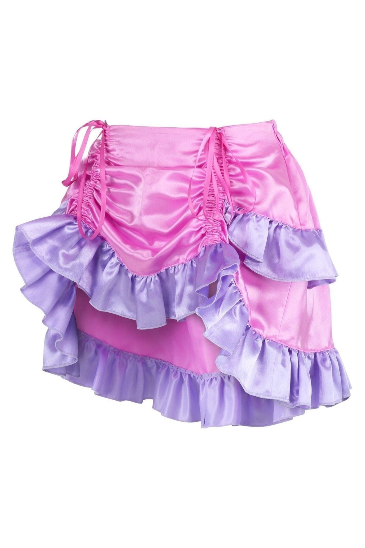 Pink/Purple Satin Ruched Bustle Skirt