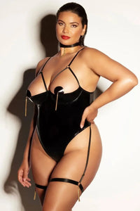 Oh la la Cheri Curvy Play Shelf Cup Teddy Black-Rebel Romance