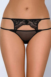 Axami Poison Lace Thong: sexy black lace and sheer mesh with a sensual cut.
