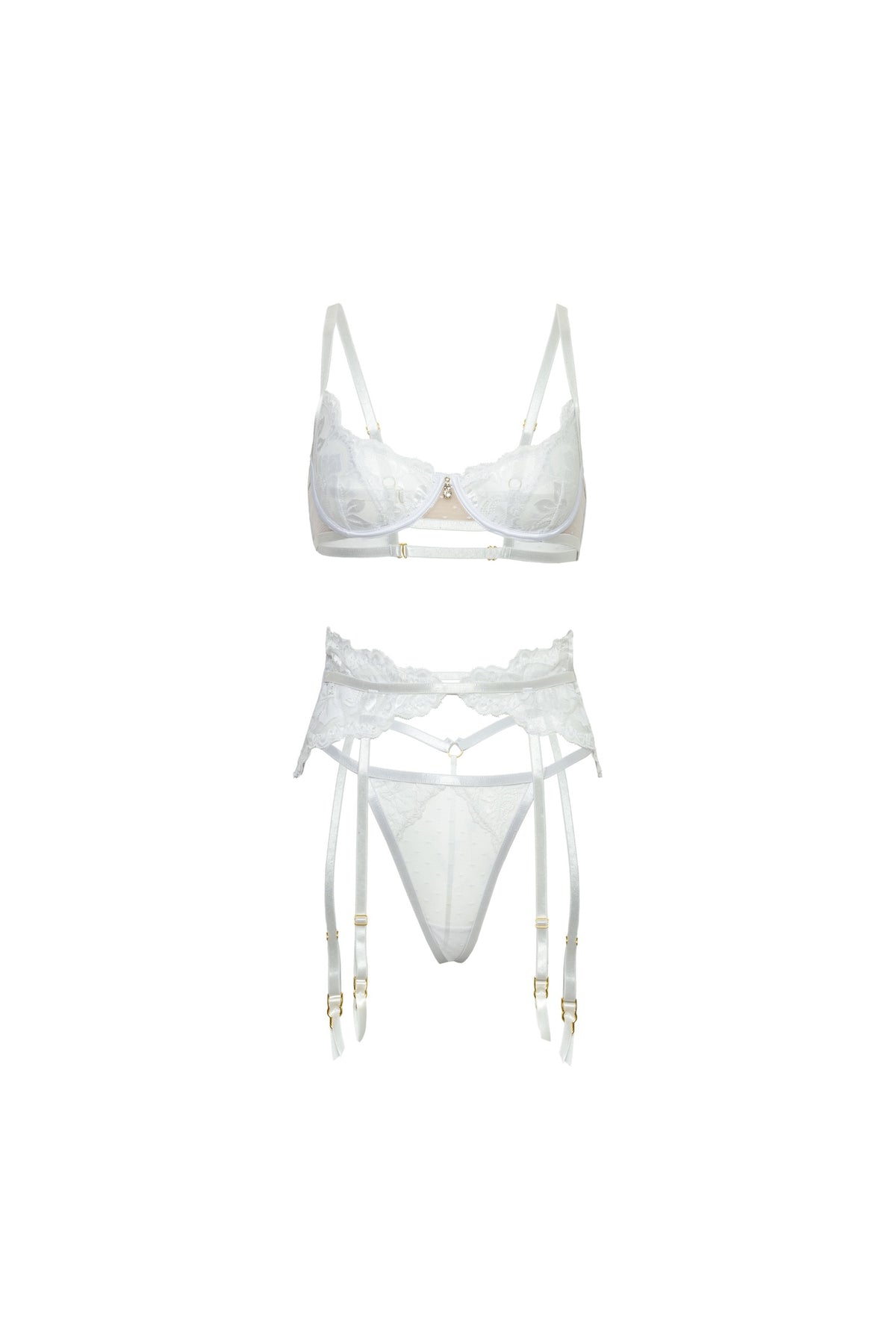 Portia Open Cups Shelf Bra Set
