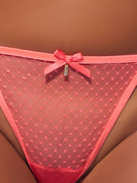 House of Desire Portia Swiss Dot Peekaboo Cups Babydoll & G-String Set Siesta