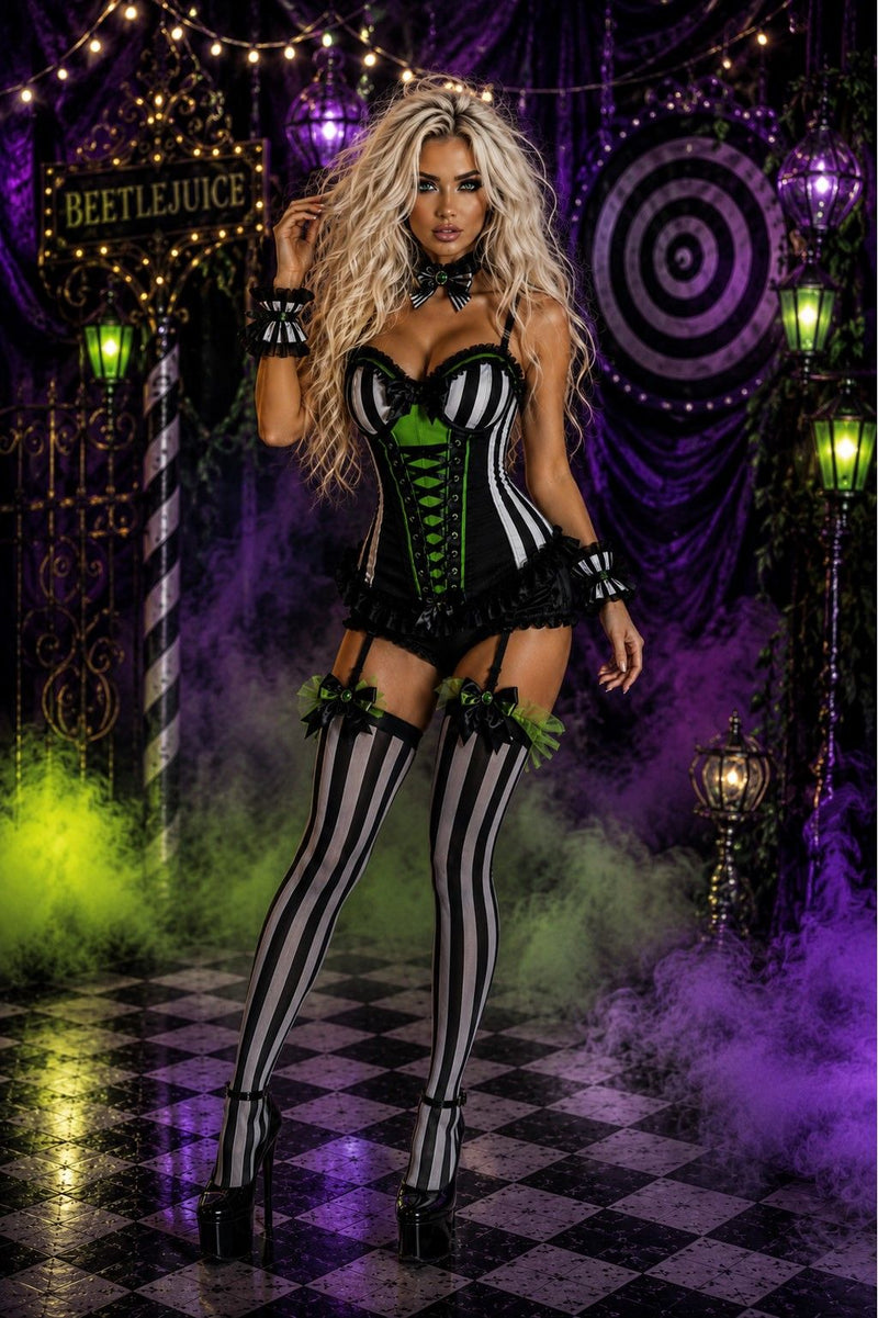 Lavish Afterlife Showgirl Corset Bustier with Underwire Cups