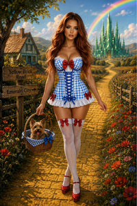 Lavish Yellow Brick Road Corset Bustier Corset with Underwire Cups