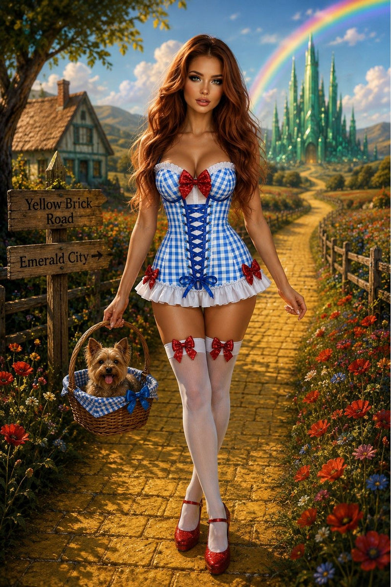 Lavish Yellow Brick Road Corset Bustier Corset with Underwire Cups