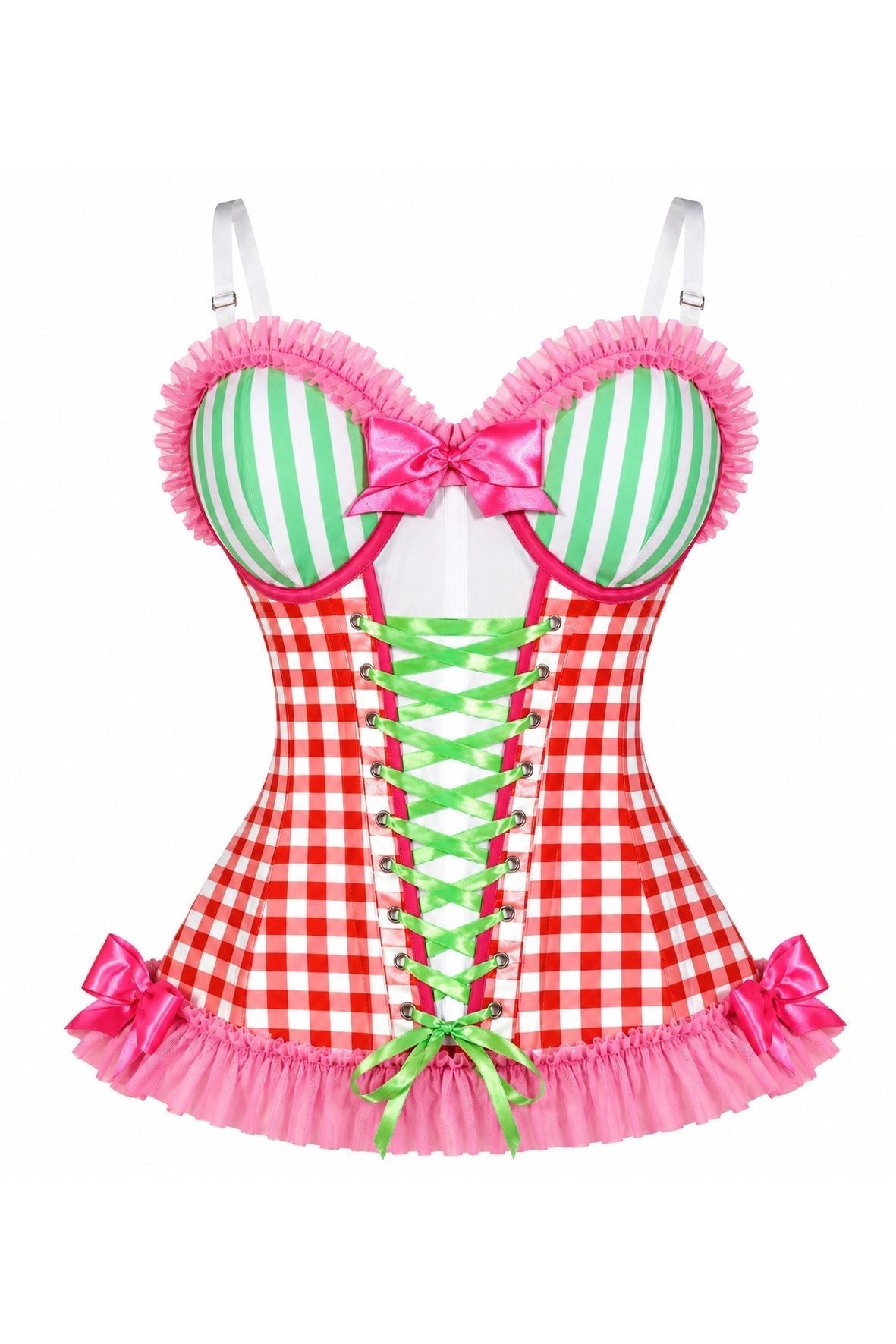Lavish Strawberry Sweetheart Bustier Corset with Underwire Cups