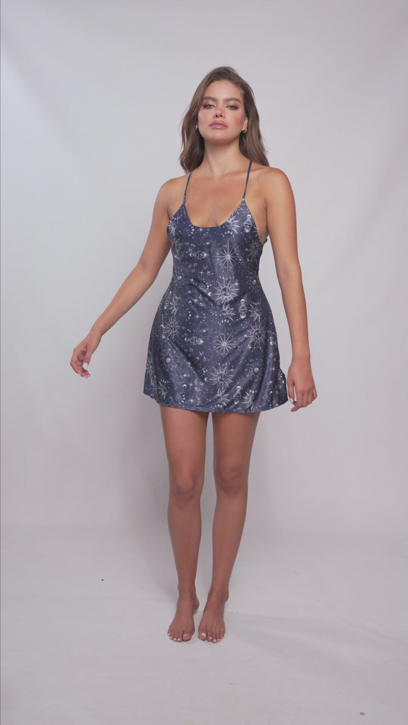 Stellium Sleep Shirt Nightie Sapphire Blue Print