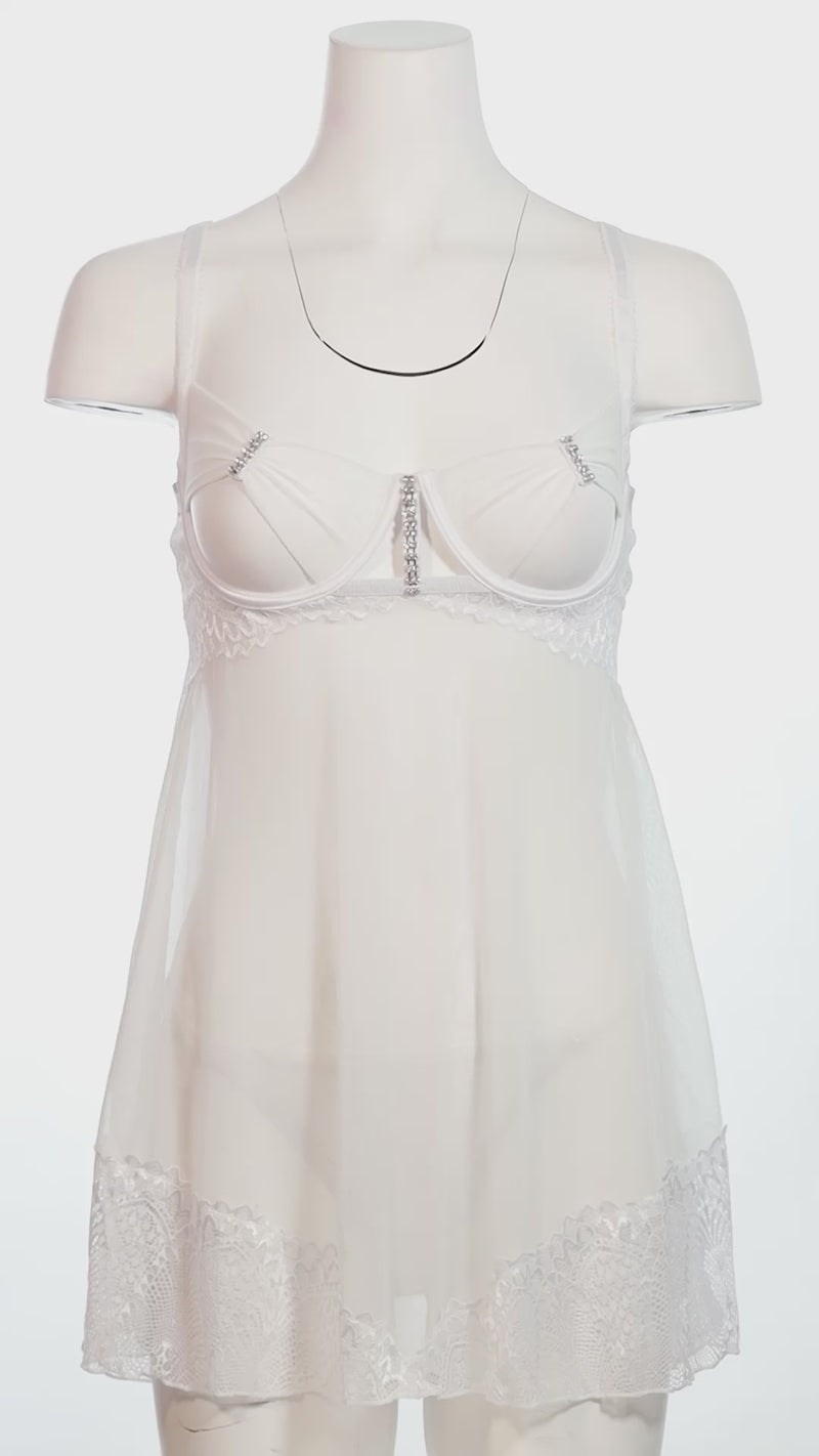 Oh la la Cheri Clarinda Sexy Open Cups Babydoll Set with Rhinestones ...