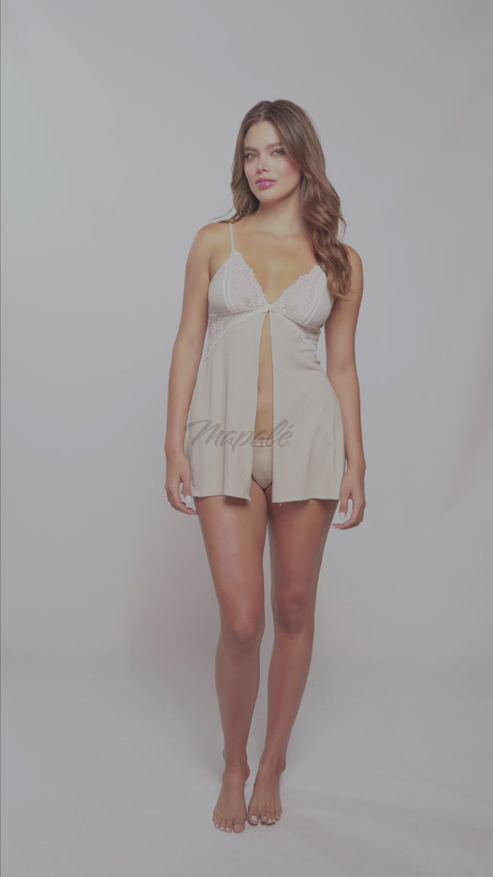 Mapale Lounge French For Love Sleep Chemise Babydoll Nighty Ivory