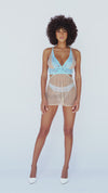 Daydream Abilene Sheer 2 in 1 Babydoll Lace Bra Set Blue