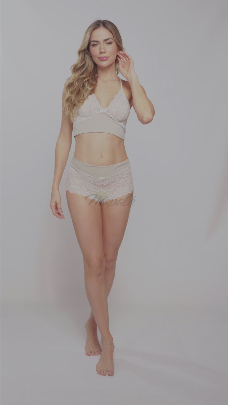 Lounge French For Love Two Piece Pajama Set Ivory