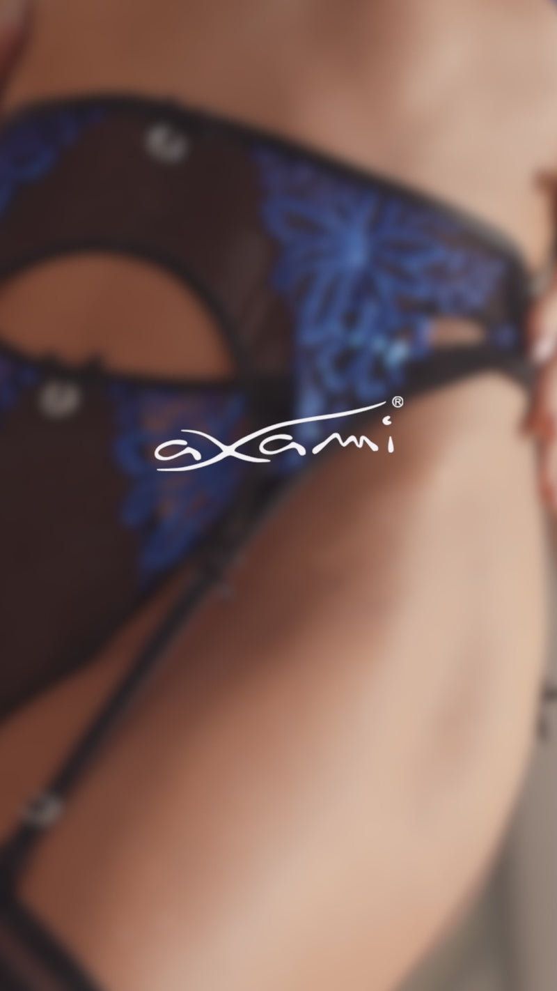 Axami Brilliance Embroidery Balconette Bra Blue Shimmer
