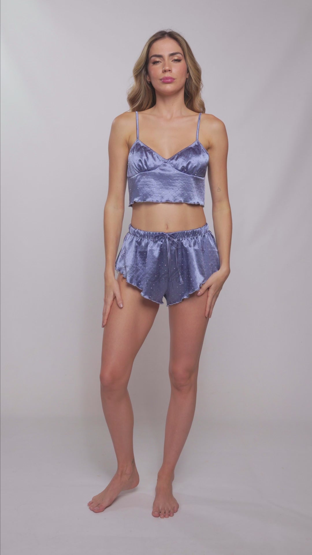 Mapale Lounge Two Piece Pajama Set Sparkling Steele Blue