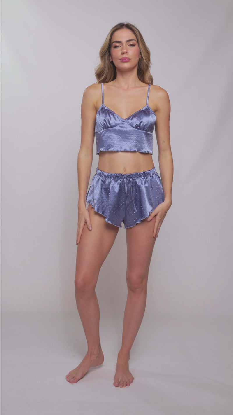 Twinkle Twinkle Star Pajama Set Sparkling Steele Blue