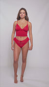 Lounge Flirting with Trouble Sleep Lace Cami and Short Red