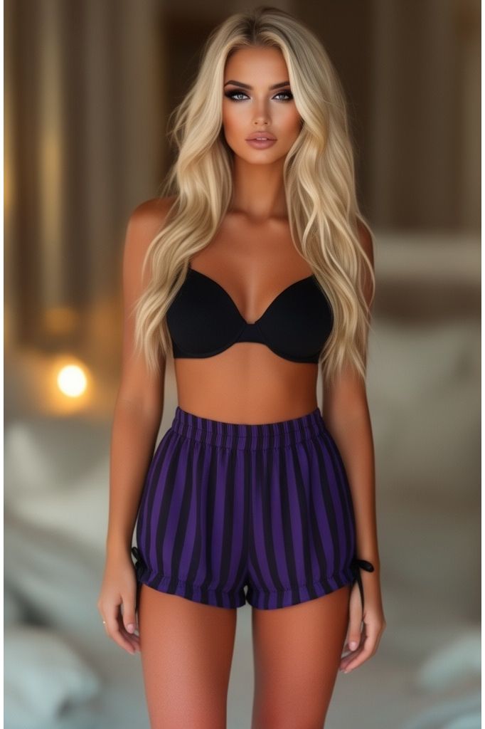 Purple/Black Striped Bloomers