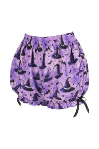 LIMITED EDITION Purple/Black Witch Print Crepe Bloomers