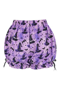 LIMITED EDITION Purple/Black Witch Print Crepe Bloomers