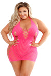 Queen Glow Black Light Shock Value Dress Bodystocking Neon Pink