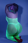 Fantasy Queen Glow Black Light Moonbeam Bodystocking Neon Green