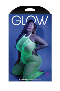 Fantasy Queen Glow Black Light Moonbeam Bodystocking Neon Green