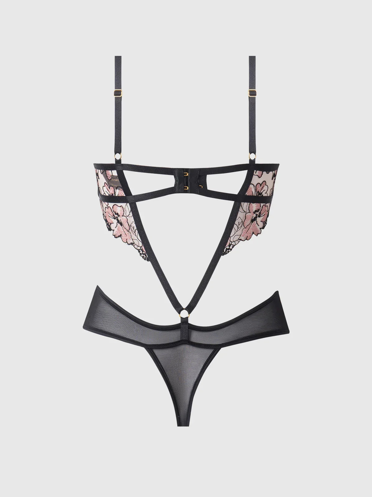 Nova Blacklight Glow Lace Teddy Black