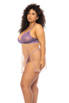 Mapale Queen Verona Sweet Lilac Dream Sheer Mesh Lace Cups Babydoll-Rebel Romance