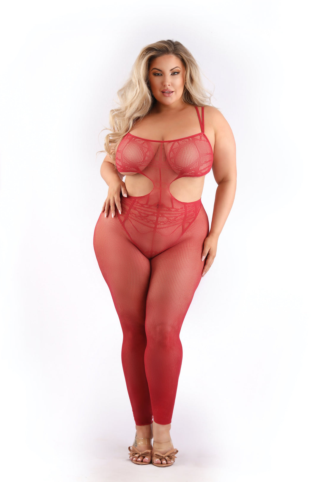 Queen Unforgettable Cut-out Bodystocking Red-Fantasy Lingerie-Rebel Romance