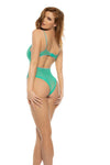 Mapale Debra Radiate Bold Transparent Mesh Bodysuit Jade Green