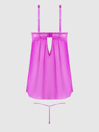 House of Desire Reanna Lace & Chain Babydoll Set Pink